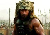 The Rock, with ubiquitous shield wall, wears the latest in Nemean Lion millinery