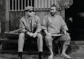 Director Akira Kurosawa, left, with Toshiro Mifune on the set of their final film together, 'Red Beard'