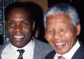 Nelson Mandela with the Hollywood impersonator he called 'Danny boy'