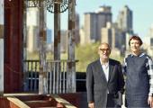 Alan Yentob and Cornelia Parker at her little house on the roof of the Metropolitan Museum of Art