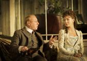 Marriage of (in)convenience: George (Adrian Scarborough) and Hedda (Sheridan Smith) exchange tense pleasantries