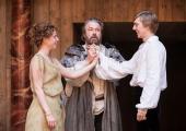 Let me not to the marriage of true minds: Prospero (Allam) blesses the union of Miranda (Buckley) and Ferdinand (James)