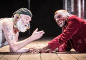 'See better, Lear': Kevin R McNally's Lear confronts the blinded Gloucester (Burt Caesar)