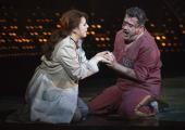 Bruised and bloodied: Giselle Allen and Rafael Rojas in Opera North's Tosca