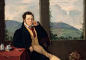 Portrait of Schubert in 1827 by Gabor Melegh