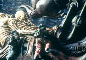 The crew from the original 'Alien' film happen upon the 'space jockey'