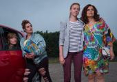 Double-family comedy: from left, Siobhan Finneran, Lauren Socha, Ellie White and Rebecca Front