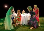 Drink and be merry: Sinéad Matthews, Lisa McGrillis, Philip Whitchurch, Lorraine Ashbourne and Lucy Black in ‘Till the Stars Come Down’.