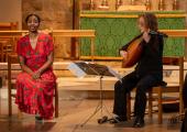 Nardus Williams and Elizabeth Kenny in the Chapel of St Peter ad Vincula, visible to a fortunate few