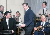 Happy times. Joe Meek (standing, centre) in the studio with The Tornados, 1962