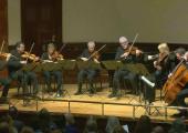 Joshua Bell (left) leading the Academy of St Martin in the Fields Chamber Ensemble in Mendelssohn's Octet