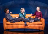 Three on a couch: Stephen Mangan, Nicola Walker and Erin Doherty in ‘Unicorn’.