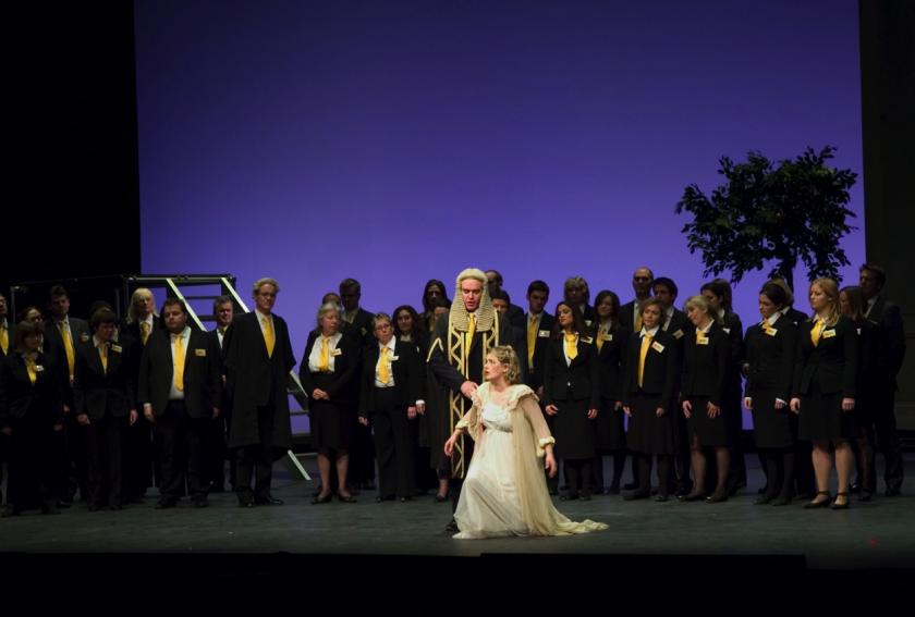 Sarastro initating Pamina in Allen & Overy's Magic Flute