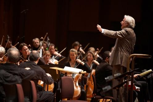 Sir Colin Davis rehearsing the LSO last week: Starbursts and moonshine, but less of the broader sweep