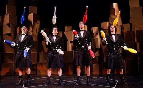 The Flying Karamazov Brothers: The same routines for 30 years have done them no harm whatever