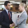 Ted (Jay Harrington) and Veronica (Portia De Rossi) locked in a power-meeting at Veridian Dynamics 