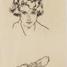 Schiele's Portrait of a Girl: stretching to the very limit the pared-down language of decisive line and white space.