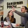 Man at work: Naomi Waring as Anna and Michael Cusick as Finch in 'Subs'