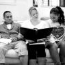Some kids do 'ave 'em: Michael Lewis, Kellie Bright and Tahirah Sharif rehearse 'Crawling in the Dark'
