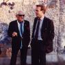 Lenny Bernstein (left) with Craig Urquhart at the Berlin Wall