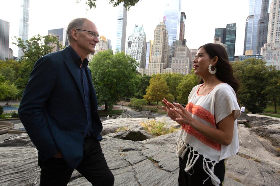 Douglas Eger and Mexican activist Xiye Bastida