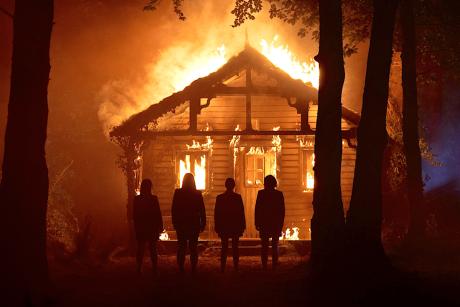House burning down