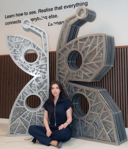 Aylal Heydarova and her butterfly