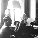 Sigmund Freud, with a man from the BBC: the only voice recording Freud ever made was for the corporation