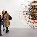 Damián Ortega's globe constructed from rocks of different sizes and colours at Kurimanzutto Gallery
