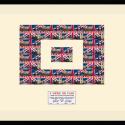 '4 Views on Flag', 2009: Postcard of a London landmark arranged as angularised symbols of the urethra 