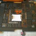 Set-up for a link between Glyndebourne and the 'Rights of Man' at the Tom Paine Printing Press
