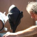 Andrew Lanyon with one of his cranky automata. 